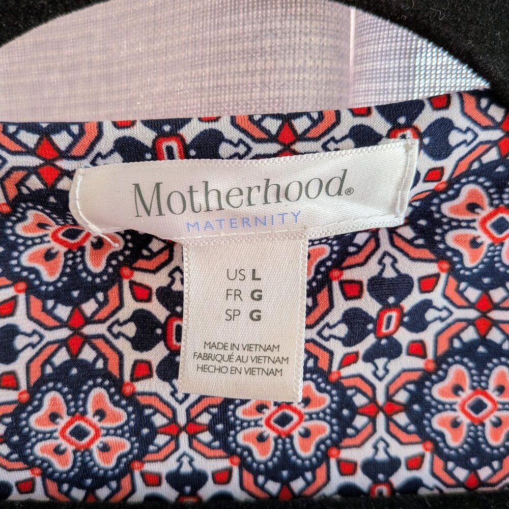 Motherhood Maternity Geometric Print Wrap Dress L - Picture 4 of 7